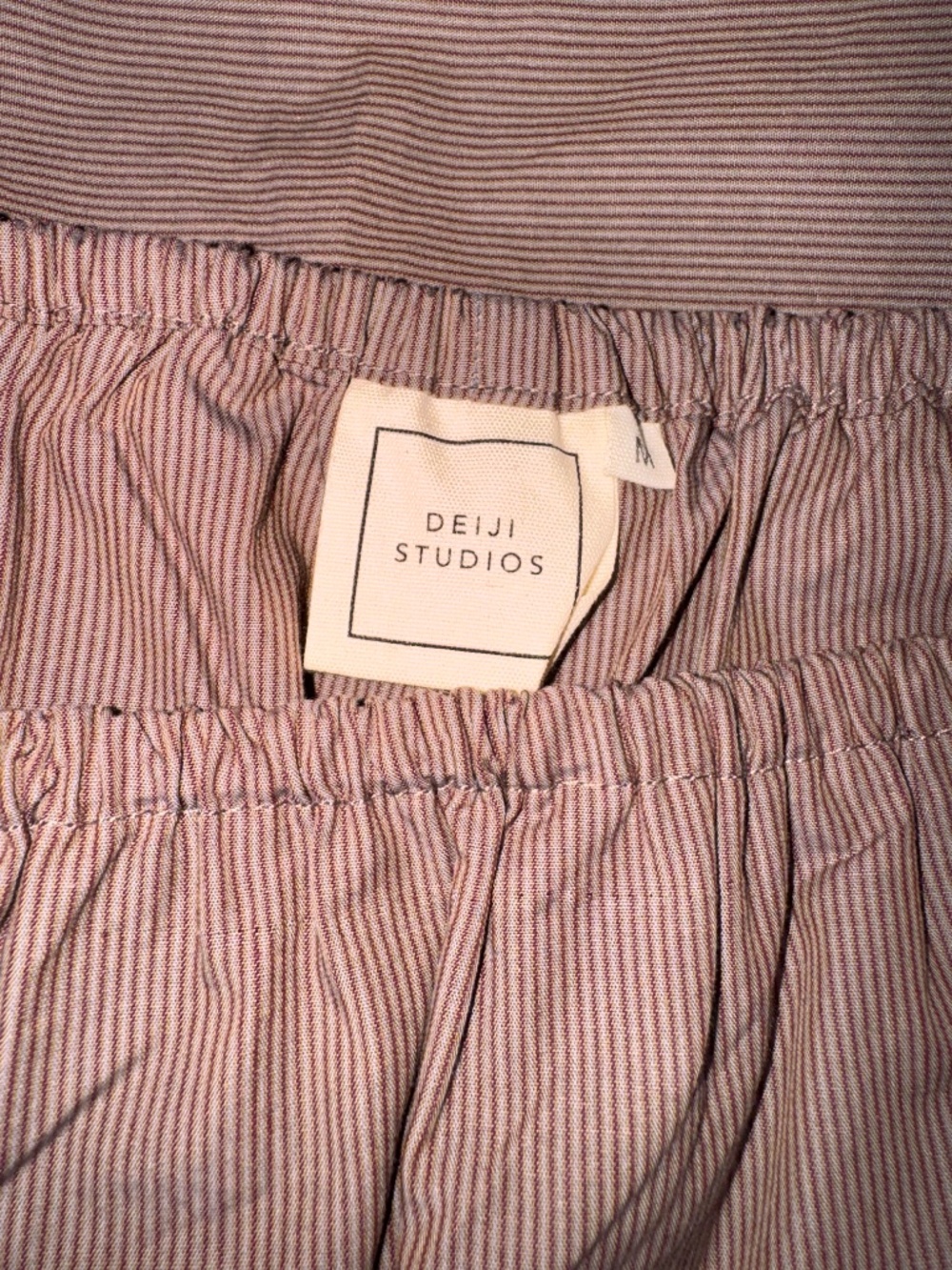 Deiji Studios cotton stripped "pajama" to streetwear halter/short set- size M - Picture 5 of 14
